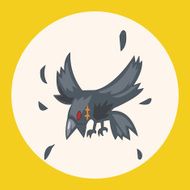 bird crow cartoon theme elements vector eps