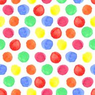 Watercolor colored polka dot seamless pattern Baby style N2