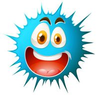 Blue splash with happy facial expression