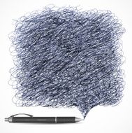 Pen and big doodle scrible background