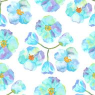 Seamless pattern with blue flowers N2