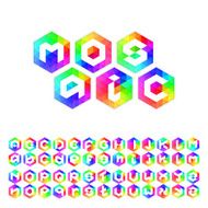 Triangle mosaic font set for icons apps or logo design N2
