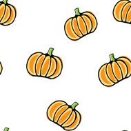 Seamless vector pumpkin pattern N2