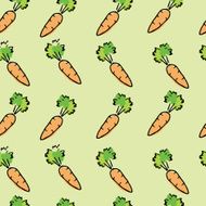 Hand drawn colorful seamless pattern with carrot N2