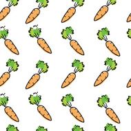 Hand drawn colorful seamless pattern with carrot N3