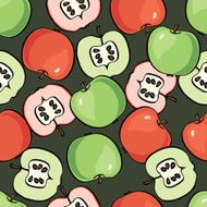 Fruit pattern Apple seamless background N3