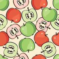 Fruit pattern Apple seamless background N4