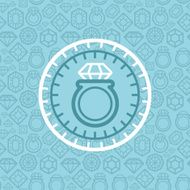 Vector jewelry sign and emblem in outline style