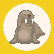 animal sea lion cartoon theme elements