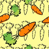 Hand drawn colorful seamless pattern with carrot N4