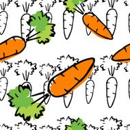 Hand drawn colorful seamless pattern with carrot N5