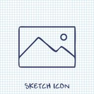 Vector sketch icon of image photo