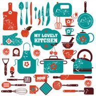 Kitchen set icons