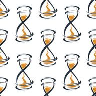 Seamless pattern with vintage hourglasses