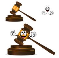 Cartoon isolated fun wooden gavel