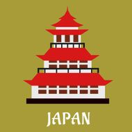 Japanese traditional pagoda flat icon
