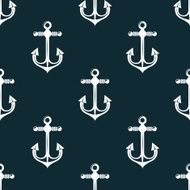 Vintage marine anchors seamless pattern