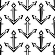 Stylized nautical anchors seamless pattern