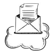 Open e-mail letter in cloud