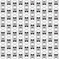 Seamless pattern with skulls and bones N2