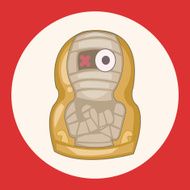 Matryoshka Russian traditional wooden doll vector pattern el N50