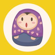 Matryoshka Russian traditional wooden doll vector pattern el N52