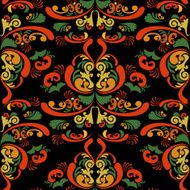 Repeatable Khokhloma Stylized Background