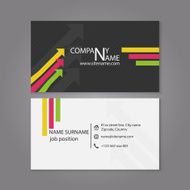 Business card template with arrow pattern vector illustration