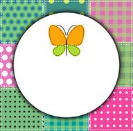 Patchwork background with butterfly