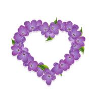 Floral heart with lilac flowers