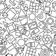 Design and Development Seamless Outline Icon Pattern