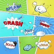 Comic colored speech bubbles in pop art style vs net N2