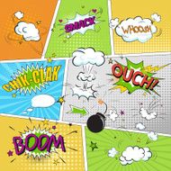 Comic colored speech bubbles in pop art style vs net N3