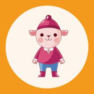 animal sheep winter cartoon theme elements