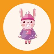 animal rabbit winter cartoon theme elements N2