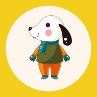 animal dog winter cartoon theme elements