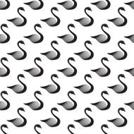 Vector minimalistic swan seamless pattern Beautiful ink style background