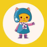 animal cat winter cartoon theme elements N2