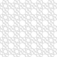Abstract white arabic art seamless pattern with shadow effect
