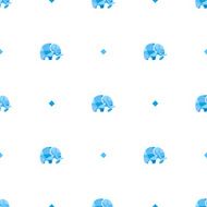Vector polygonal minimalistic mammoth seamless pattern
