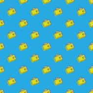 Vector wallet icons seamless pattern Financial background in cartoon style