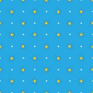 Vector yellow stars with rays seamless pattern Stars background in