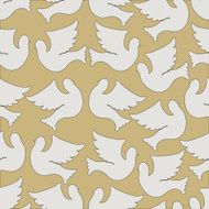 Doves and pigeons seamless pattern N4