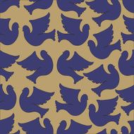 Doves and pigeons seamless pattern N5