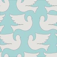 Doves and pigeons seamless pattern N6
