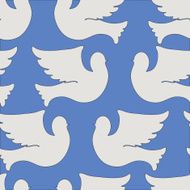 Doves and pigeons seamless pattern N8