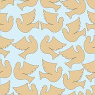 Doves and pigeons seamless pattern N9