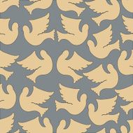 Doves and pigeons seamless pattern N10