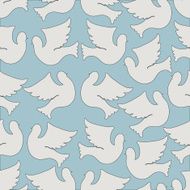 Doves and pigeons seamless pattern N11