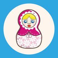 Matryoshka Russian traditional wooden doll vector pattern el N63